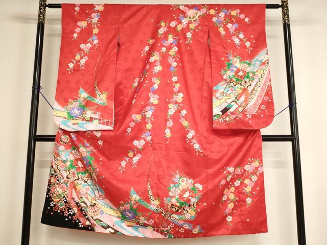 平和屋着物[]七五三　女の子　７歳　祝着　四つ身　花車文　金彩　AABH2978ja｜平和屋