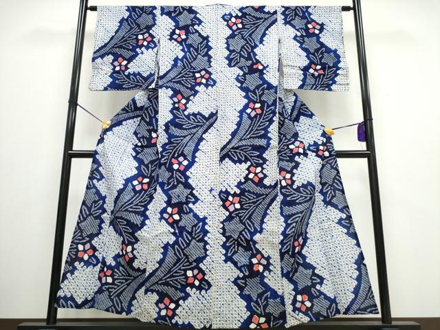 平和屋着物∴夏物 浴衣 有松鳴海絞り 花束文 綿 逸品 CAAW0988ng