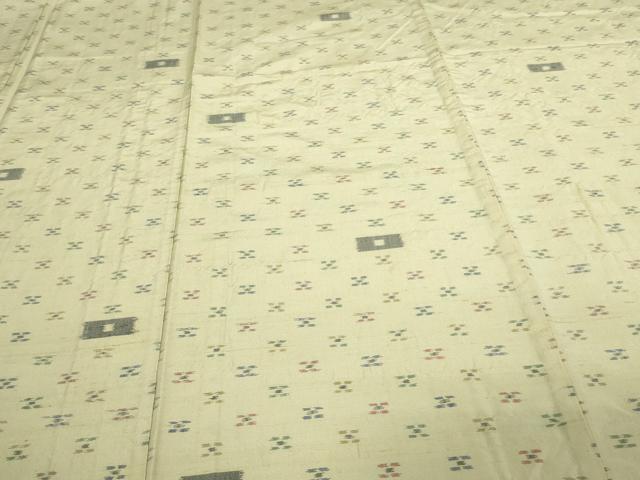 長閑やかさ屋御召しもの▽御前上等な紬 単衣 吉祥花文 正絹 珠玉 DAAV9564sf