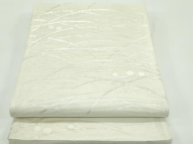 長閑やかさ屋御召しもの＊夏物 六通柄袋帯 露芝文 銀糸 正絹 珠玉 CABF4720rv