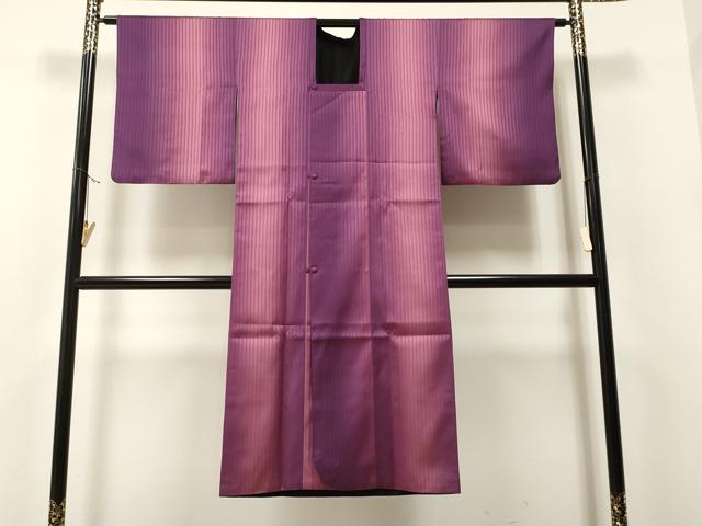 平和屋着物#道行コート 雨コート リバーシブル 霞文 黒地 ロング丈 正絹 逸品 CABA3446ua|平和屋