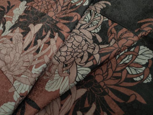 長閑やかさ屋御召しもの●リョウコキクチ Ryoko Kikuchi 小紋 菊 洗える御召しもの AABH7248cs