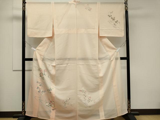 長閑やかさ屋御召しもの＊夏物 短い訪問着 絽 水流被子植物文 暈し染め 正絹 珠玉 未当て嵌める CABB1733ou
