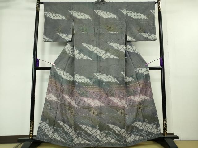 長閑やかさ屋中央局●御前上等 中国三大刺しゅう スワトウ刺しゅう 汕頭刺繍 相良刺しゅう 短い訪問着 鳳凰呼びもの裂花文 暈し染め 金糸 さが美取りまわし 珠玉 DZAB6380kh6