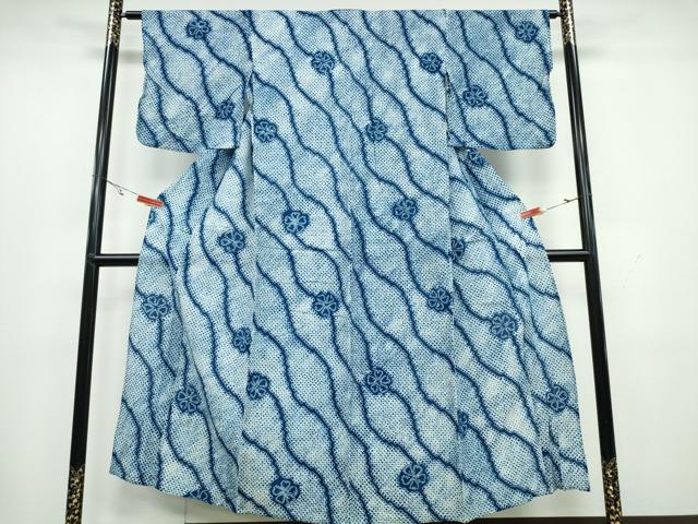 平和屋着物∴夏物 浴衣 有松鳴海絞り 立涌舞花文 綿 逸品 CAAW1163ng|平和屋