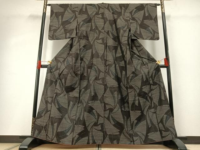 平和屋着物●本場大島紬　幾何学文様　正絹　逸品　AABG4460fy｜平和屋