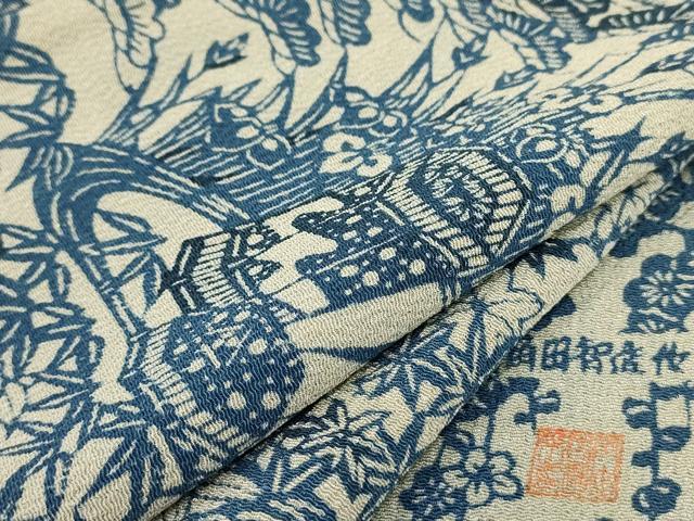 楽天市場】平和屋着物▽阿波藍染 阿波友禅 徳島県無形文化財保持者