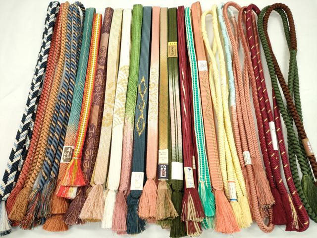 平和屋着物●和装小物　帯締め20本セット　高麗組　奈良組　鴨川組　礼装用　伊賀手組み紐　草木染　金糸　未使用多数　逸品　CABD8705ju｜平和屋