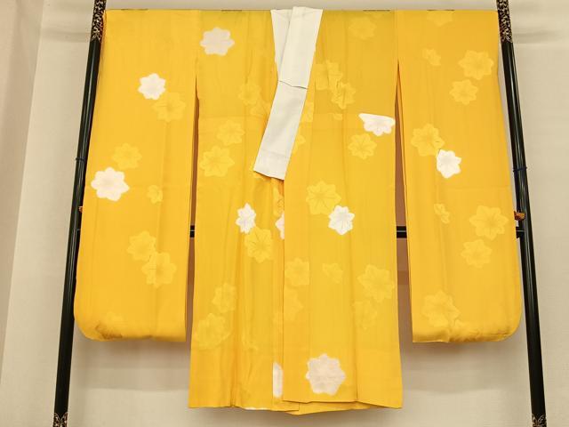 長閑やかさ屋御召しもの●振袖用長襦袢 無双仕立てもの 絞り 舞花文 ますいわ屋取りまわし 正絹 珠玉 AABF0217fy