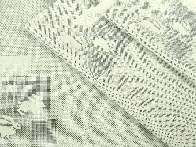 平和屋本店●極上 本場大島紬 白大島 9マルキ 兎 うさぎ 逸品 DZAB3449kh6|平和屋