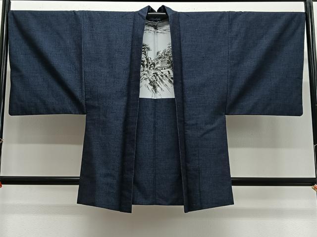平和屋着物&infin;男性　羽織　結城紬　杢　正絹　逸品　CABG3946ua｜平和屋