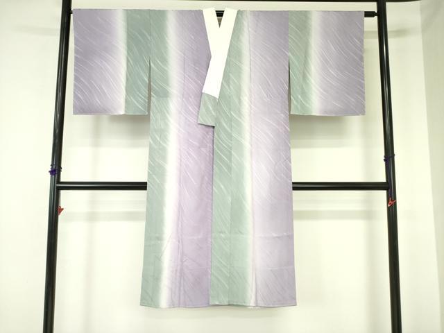 長閑やかさ屋御召しもの●長襦袢 無双仕立てもの 斜縞地紋 暈し染め やまと誂製 正絹 珠玉 未当て嵌める DABF3999op