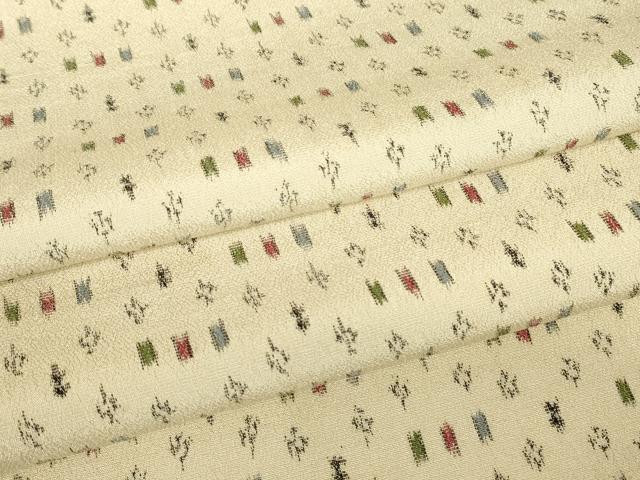 長閑やかさ屋お召しもの▽御前上等なお召しもの 単衣 絣文 正絹 珠玉 DABE4976az
