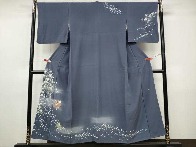 平和屋着物●訪問着　友禅　作家物　枝桜　童子遊び　正絹　逸品　CABJ6774ut｜平和屋