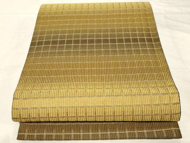 長閑やかさ屋お召しもの●ひなや制作室 くむ・あむ・おる 伊豆蔵明彦 全通柄袋帯 透かし彫り柄 金糸 正絹 珠玉 未当て嵌める CABC4670dy