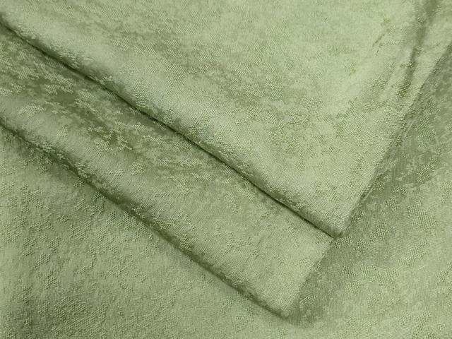 長閑やかさ屋お召しもの●御前上等な色無地 吉祥地紋 柳色 正絹 珠玉 CABG0525yc