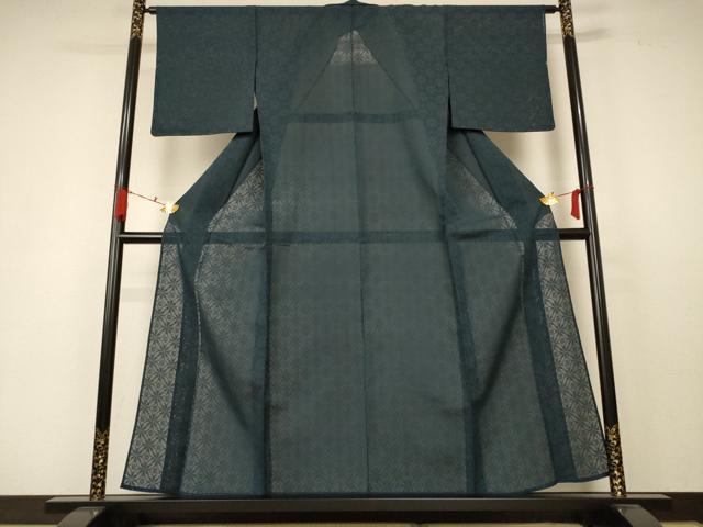 平和屋着物＊夏物 色無地 花菱紋紗 百入茶色 正絹 逸品 AABC1867jd｜平和屋