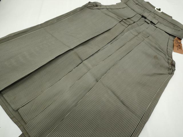 長閑やかさ屋御召しもの＊夏物 成人男性 乗馬者袴 縦絽 縞 正絹 珠玉 CABH3947th