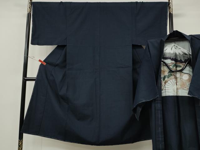 長閑やかさ屋お召しもの●成人男性 紬 合奏団 濃藍色 正絹 珠玉 未当て嵌める CABF3355ut