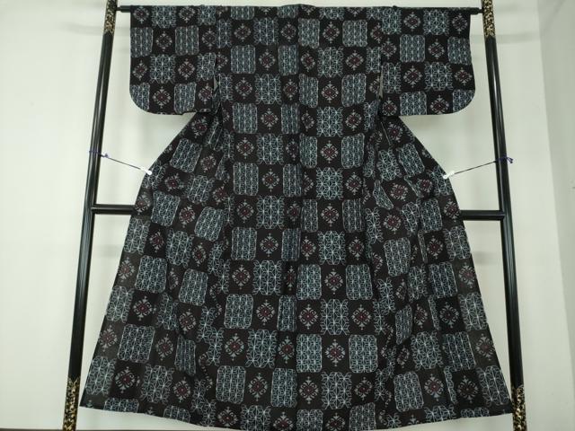 楽天市場】平和屋本店□極上 久留米絣 単衣 綿 麻の葉 七宝 花間道