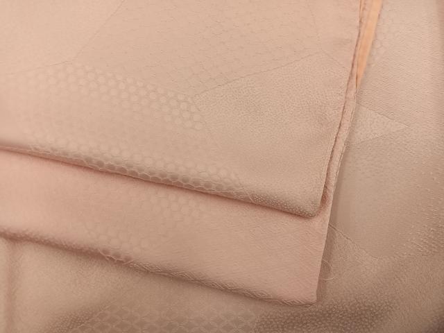 平和屋着物●上質な色無地　亀甲地紋　宍色　正絹　逸品　BAAW3510mz｜平和屋