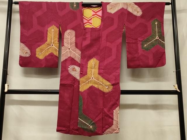 平和屋着物＃アンティーク　大正ロマン　道行コート　松葉毘沙門亀甲文　金彩　ロング丈　正絹　逸品　CABE5331in｜平和屋