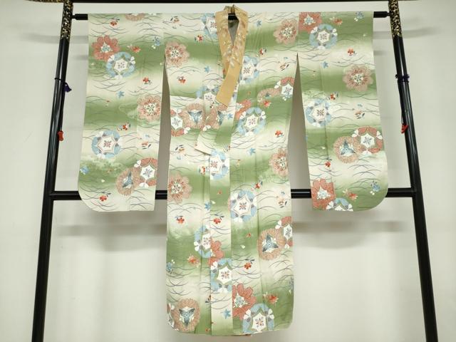 平和屋着物●振袖用長襦袢　袷　草花丸文　半衿刺繍　正絹　逸品　DABD9486ud｜平和屋 18,460円