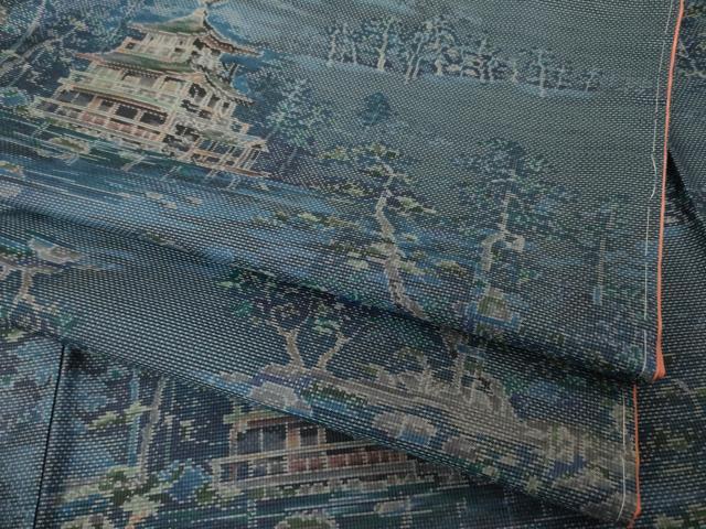 平和屋着物●都喜ヱ門 本場大島紬 一元7マルキ 総絣 風景文 藤絹織物謹製 正絹 逸品 AABG2672ck|平和屋