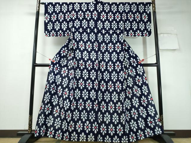 平和屋着物∴夏物 浴衣 有松鳴海絞り 花菱文 綿 逸品 CAAW1194ng|平和屋