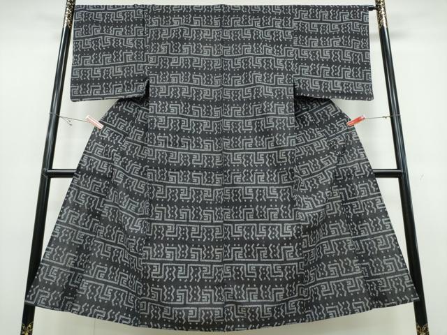 平和屋着物&there4;夏物 男性 浴衣 横段吉祥文 黒地 綿 逸品 CABB6622｜平和屋