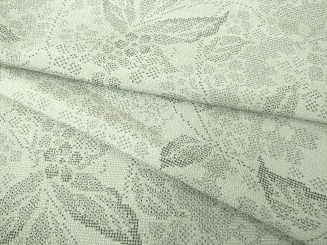 平和屋着物●本塩沢　110亀甲　花蔦草文　正絹　逸品　AABF9010ck｜平和屋