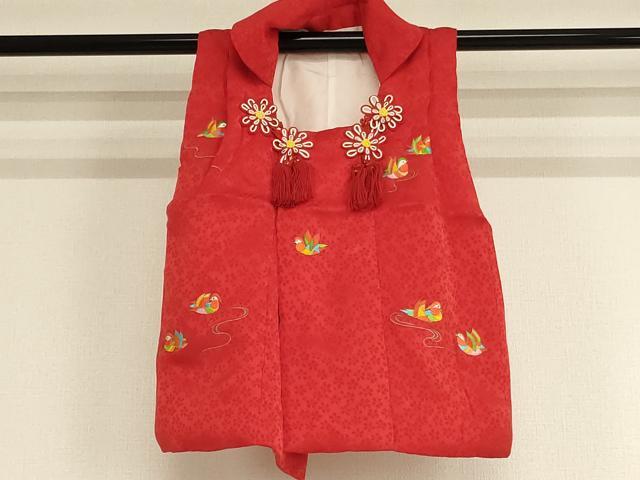 平和屋着物[]七五三　女の子　３歳　被布　総刺繍　鴛鴦文　金糸　逸品　AABE2399ja｜平和屋