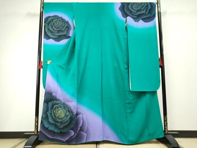 平和屋着物●豪華振袖　舞花文　薔薇　バラ　暈し染め　正絹　逸品　AABF2953cs｜平和屋