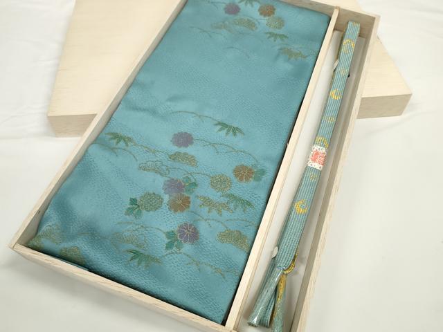 平和屋着物●和装小物 帯締め・帯揚げセット 芝 松竹梅 金彩 高麗組 金糸 逸品 未使用 DABD7641zzz