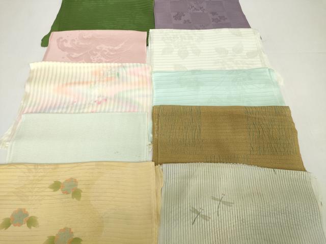 平和屋着物＊夏物 和装小物 帯揚げ10枚セット 絽 縦絽 絽縮緬 紗 蜻蛉 市松 桔梗 流水花 紫陽花 逸品 DABH2431zzz｜平和屋