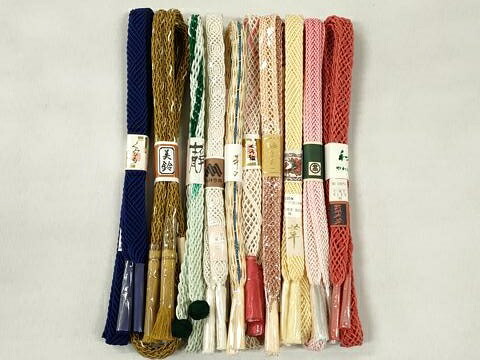 平和屋着物＊夏物　和装小物　上質な帯締め10本セット　丸組　金糸　高島屋扱い　逸品　未使用　CABK4928qe｜平和屋