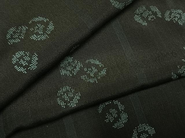 平和屋着物●アンティーク 大正ロマン 小紋 ふくら雀 黒地 正絹 逸品 AABI1373fy|平和屋