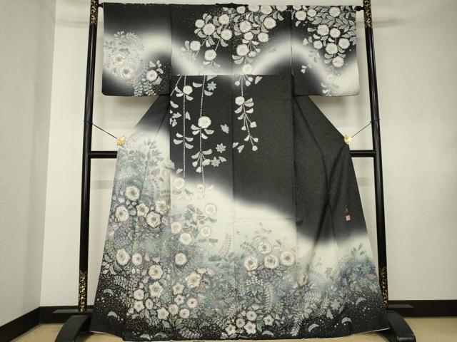 平和屋着物●吉乃一廉　幻の辻が花　訪問着　暈し染め　銀通し地　正絹　逸品　AABK7443ck｜平和屋