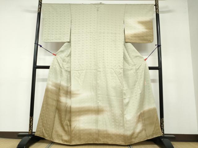 長閑やかさ屋お召しもの●短い訪問着 書き手物 花菱霞文 暈し染め 正絹 珠玉 未当て嵌める DABB0297ud 着物-レディースファッション-和服