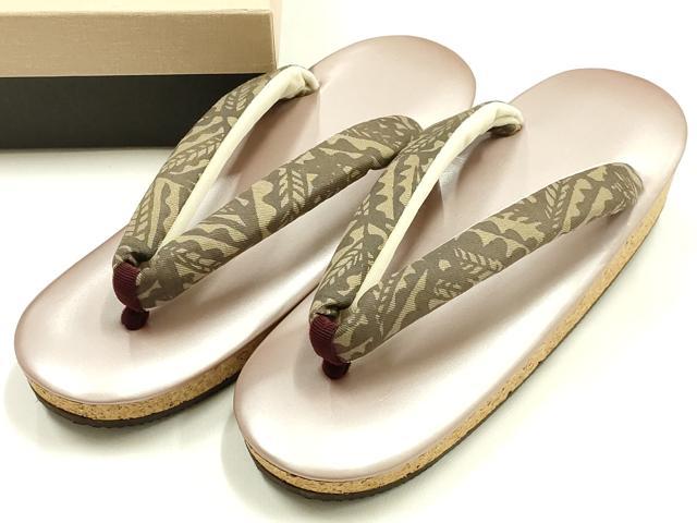 平和屋着物●和装小物　和装草履　鼻緒:紬地　コルク　逸品　AABH6694ay｜平和屋