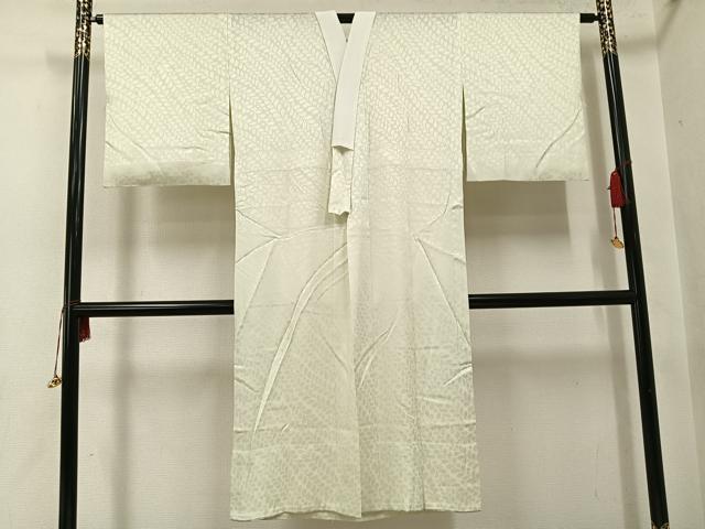長閑やかさ屋御召しもの●長襦袢 無双仕立てもの 植物地紋 練色 正絹 珠玉 AABH9706ph