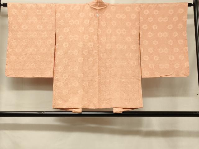 長閑やかさ屋御召しもの＃羽織 色無地 麻の葉地紋 サクラ色 正絹 珠玉 未当て嵌める CABF1456インチ