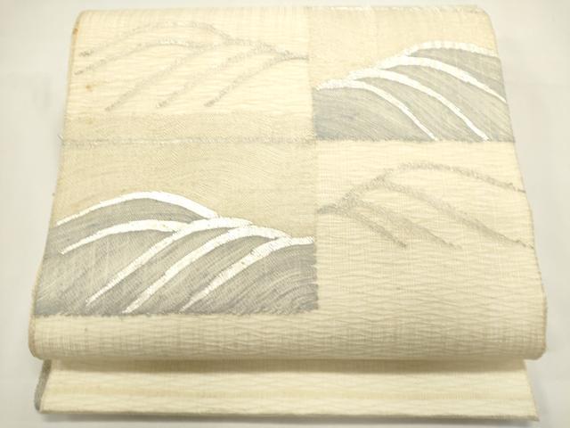 平和屋着物＊夏物 太鼓柄袋帯 櫛織 流水文 銀糸 正絹 逸品 DABH1622cd｜平和屋