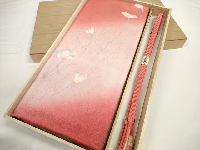 平和屋着物●和装小物 帯締め・帯揚げセット 草花文 組紐 金糸 逸品 未使用 DABD7646zzz