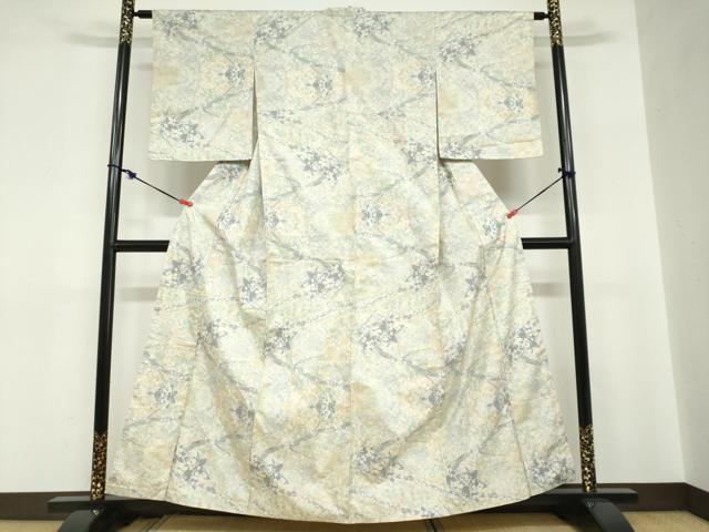 平和屋着物●本場大島紬　7マルキ　枝葉草花文　正絹　逸品　DABC2702ud｜平和屋