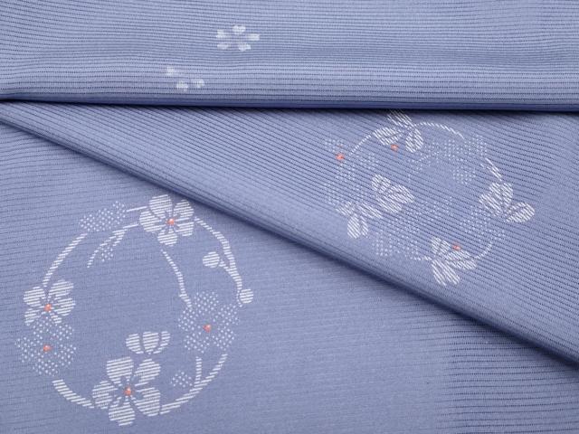 長閑やかさ屋御召しもの＊夏物 小紋 絽 花丸文 洗える御召しもの CABF2619tx