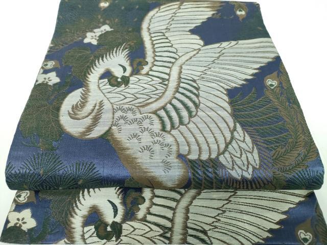 長閑やかさ屋お召しもの●アンティーク 大正人情本 丸帯 引き抜き帯 鳳凰花文 正絹 珠玉 DABB4192ps