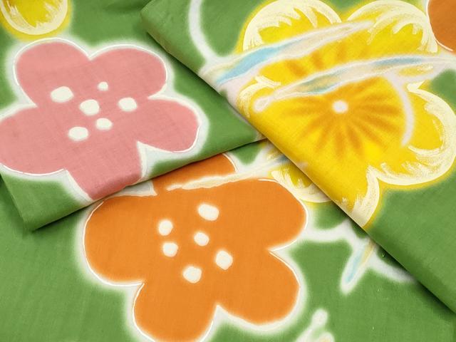 平和屋着物∴夏物 浴衣 枝梅文 綿 逸品 CABD2553ng
