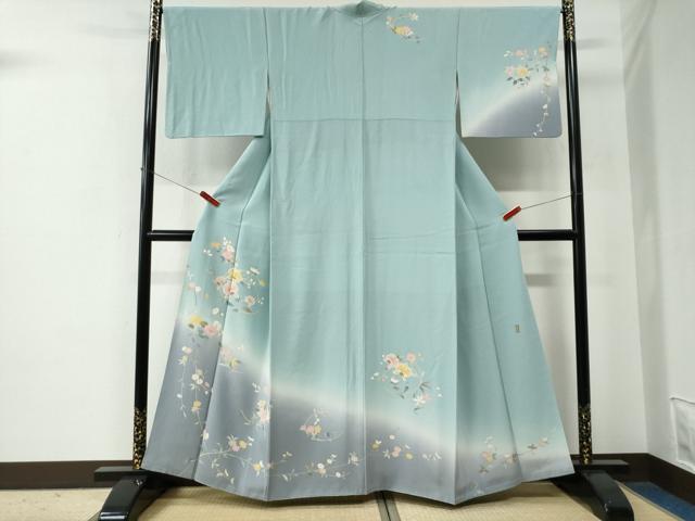 平和屋着物●訪問着　友禅　作家物　枝花文　暈し染め　正絹　逸品　CABE2782yc｜平和屋