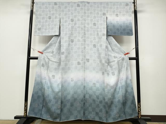 長閑やかさ屋御召しもの●短い訪問着 花唐草文 暈し染め 正絹 珠玉 CABB6380ut